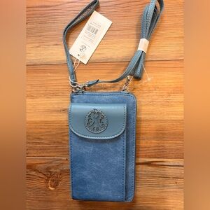 NWT Christian Lacroix Lt. Denim Crossbody Wristlet
